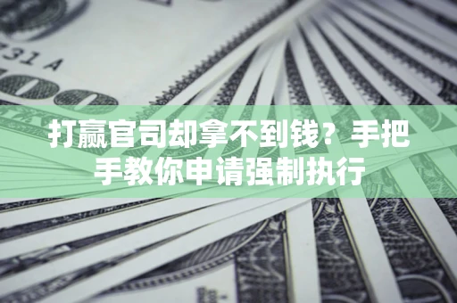 北京打赢官司却拿不到钱？手把手教你申请强制执行