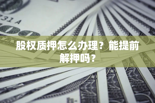 北京股权质押怎么办理？能提前解押吗？